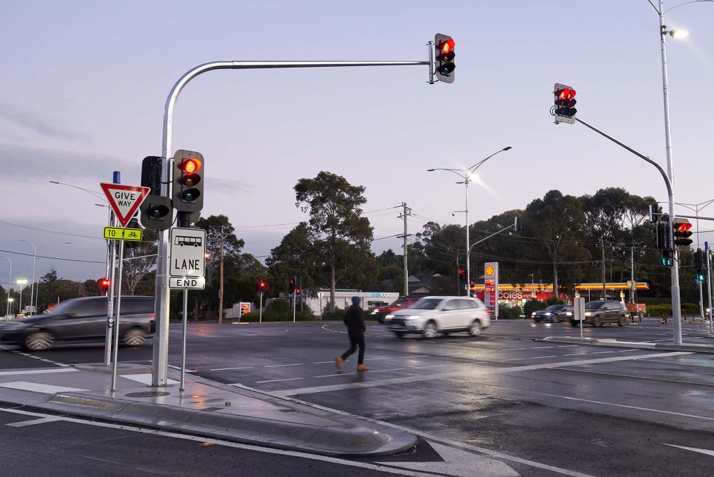 Signalised intersection at Porter Street following completion